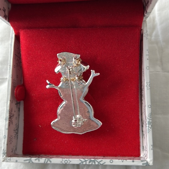 Snowman Pin or Pendant in a Christmas Box by MERRY & BRIGHT 2” Long Decorated - Picture 6 of 6